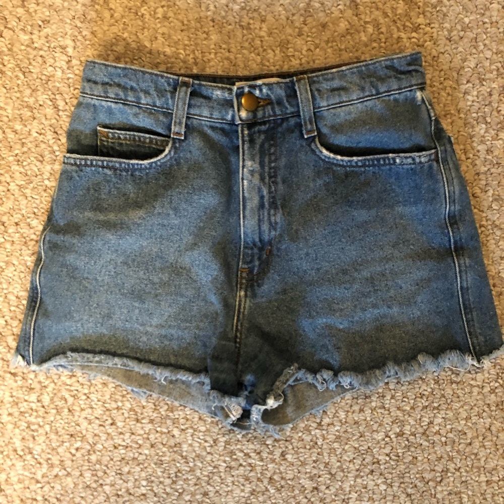 AMERICAN APPAREL High waisted jean shorts